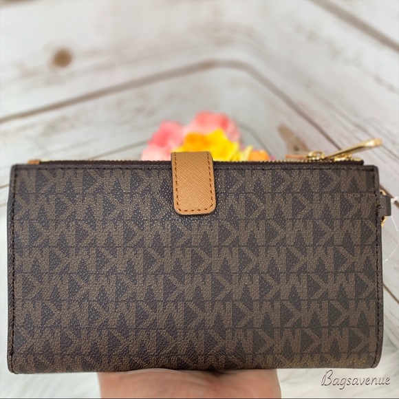 Michael Kors double zip wristlet jet travel wallet - Picture 4 of 8